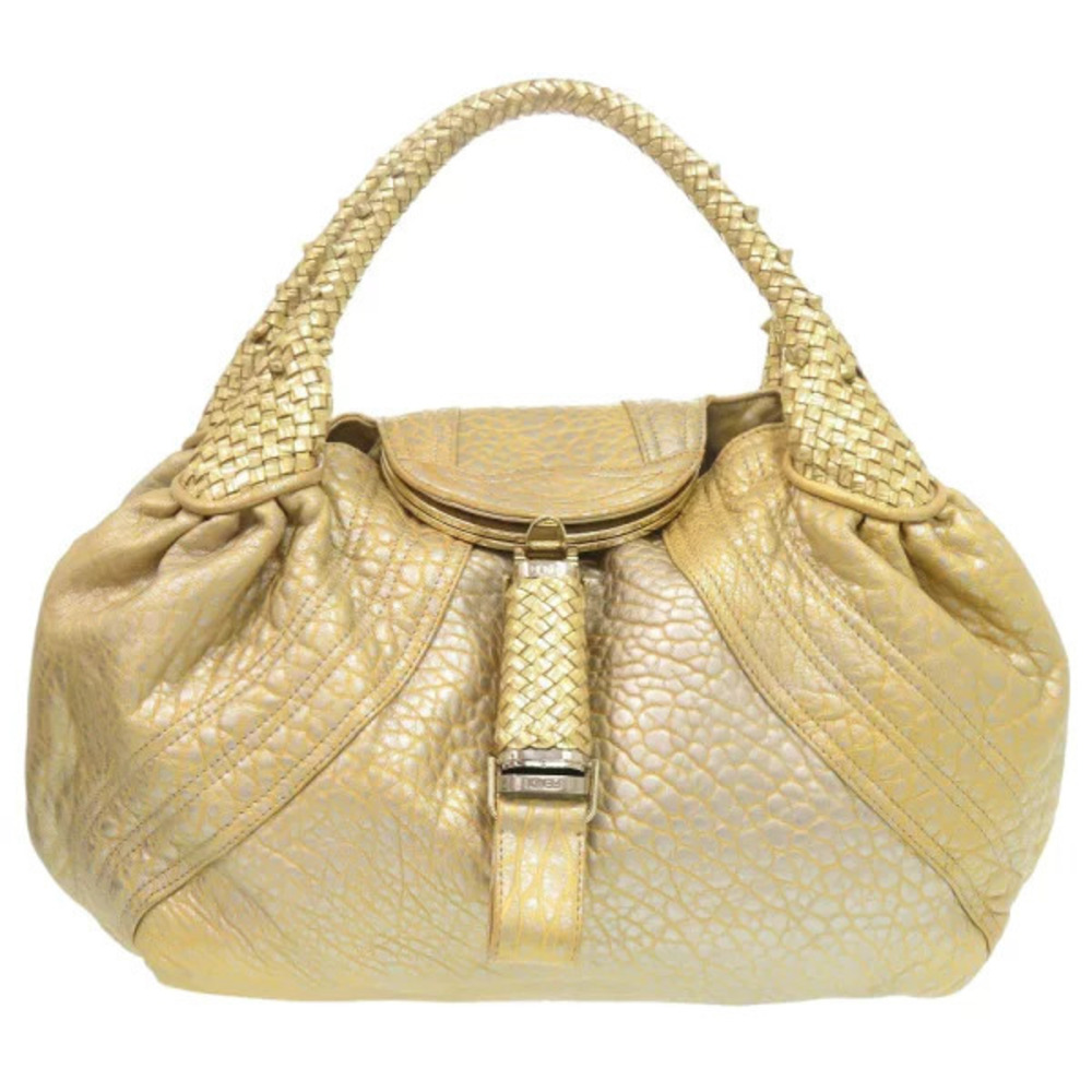 Fendi Spy Bag Leather Gold Handbag